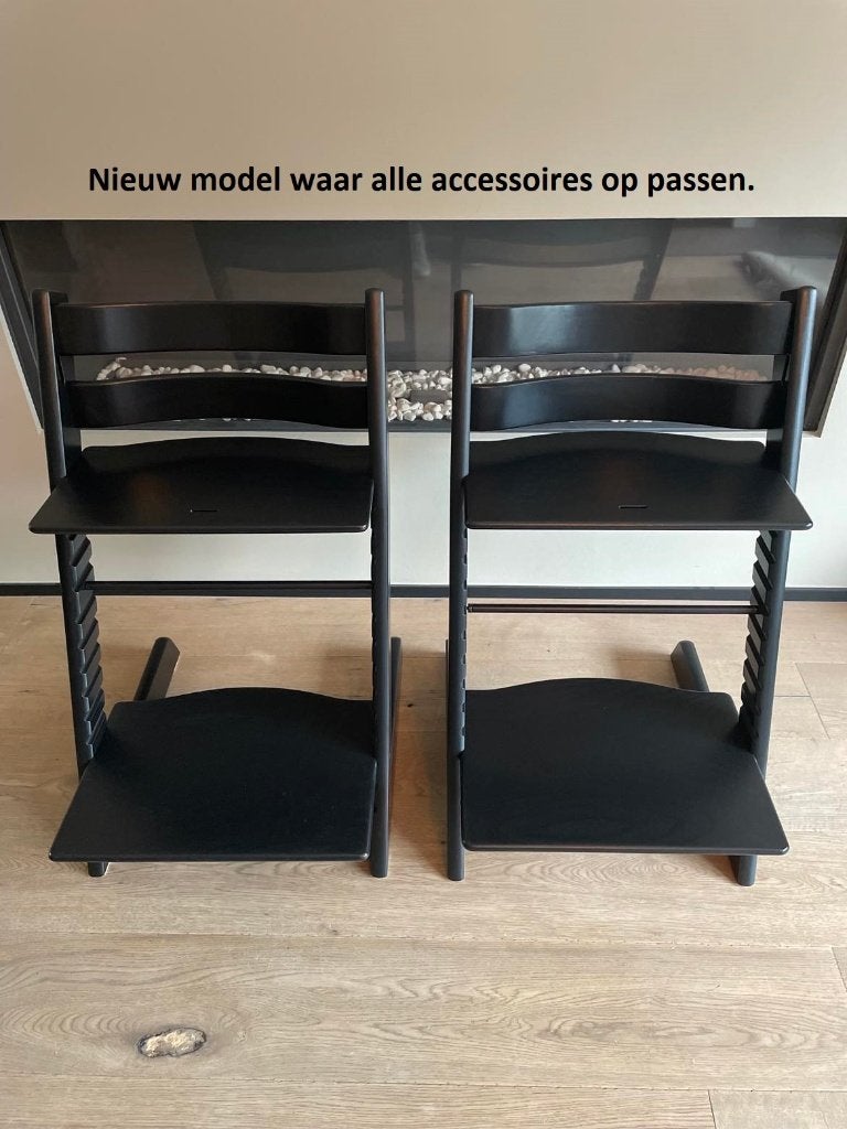 tripp trapp stokke zwart nieuwstaat (nieuw model) triptrap, Kinderen en Baby's, Kinderstoelen, Nieuw, Meegroeistoel, Aanschuifbaar