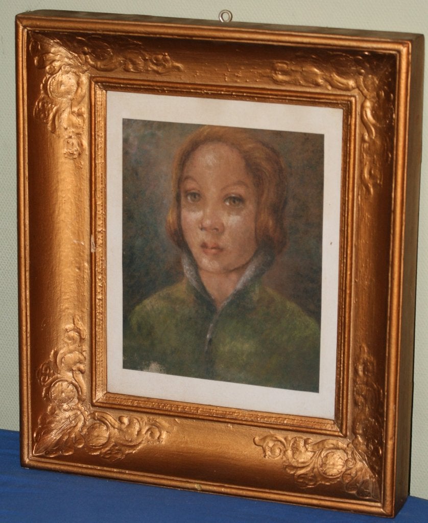 Portret - pastel op papier - ongesigneerd, Antiquités & Art, Art | Peinture | Classique, Enlèvement ou Envoi, Pastel, Papier
