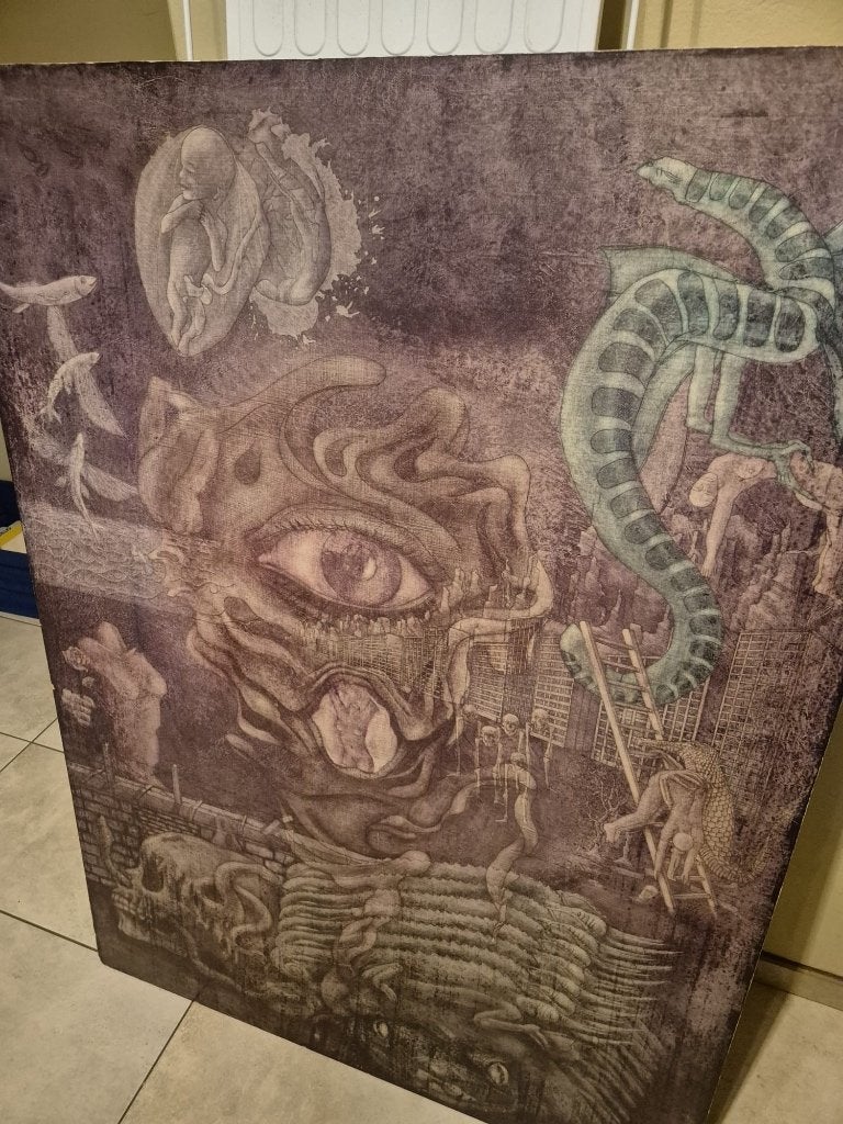 Uitzonderlijk groot mooi werk, Antiek en Kunst, Ophalen, Hout, Olieverf