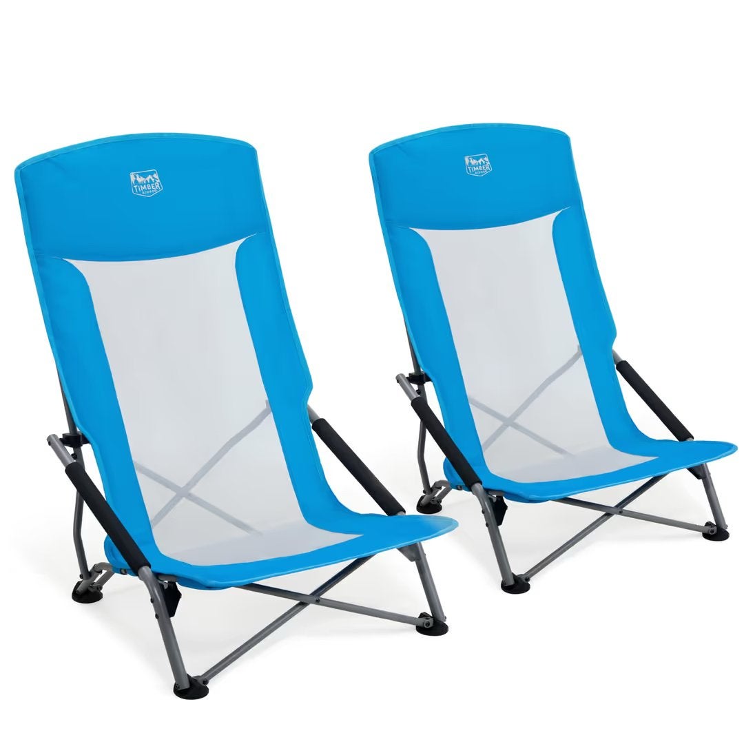 Chaise de plage pliable à dossier haut TIMBER RIDGE, Enlèvement ou Envoi, Neuf, Chaise de camping