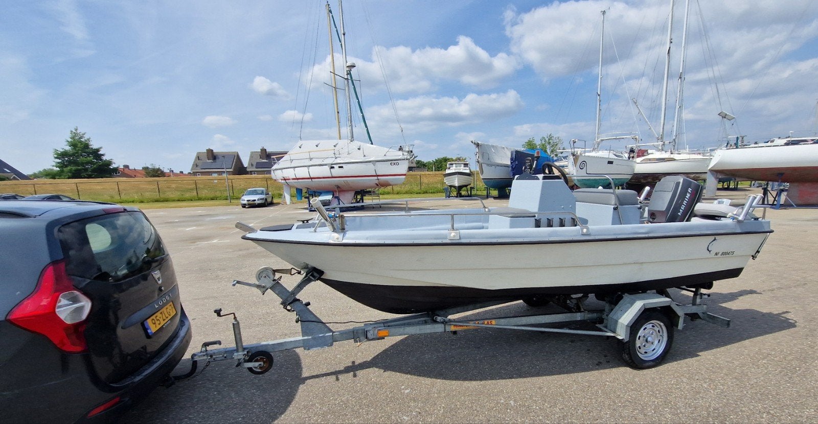 Vis/Console boot 60pk Mariner en trailer, Sports nautiques & Bateaux, Bateaux de pêche & à console, Enlèvement ou Envoi