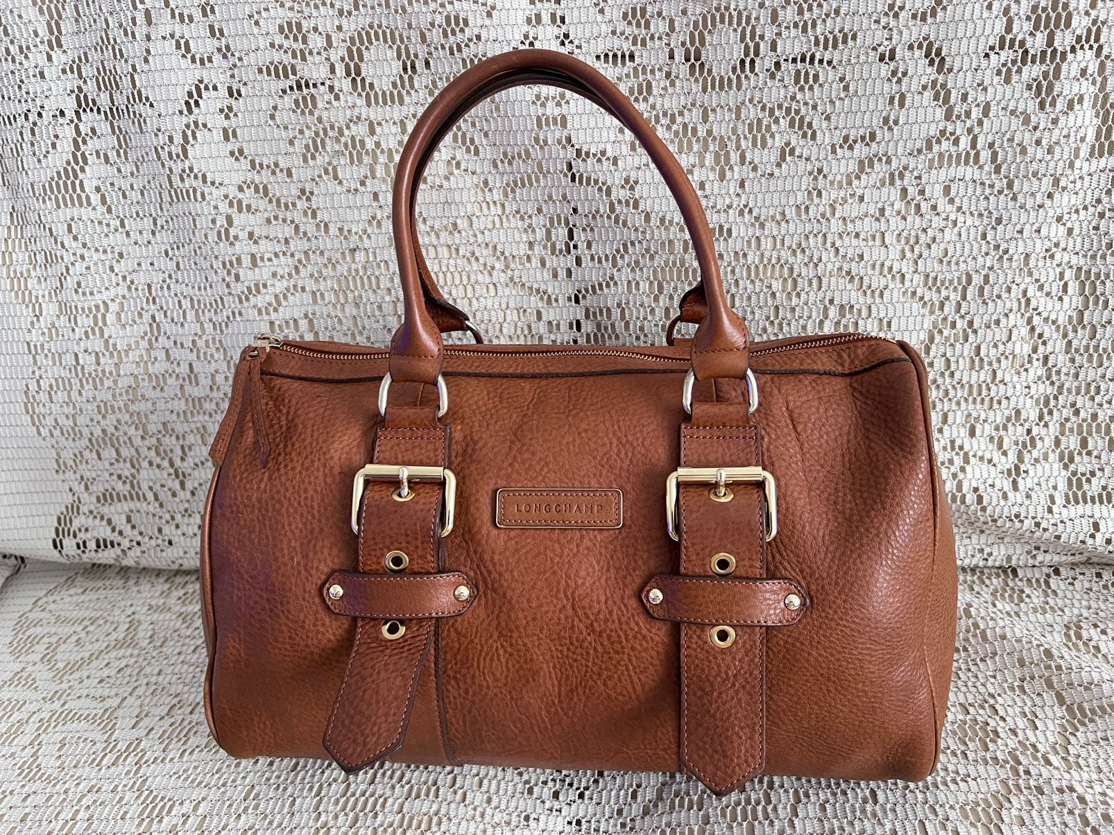LONGCHAMP tas model Kate Moss cognac leer, Handtassen en Accessoires, Tassen | Damestassen, Ophalen of Verzenden, Zo goed als nieuw