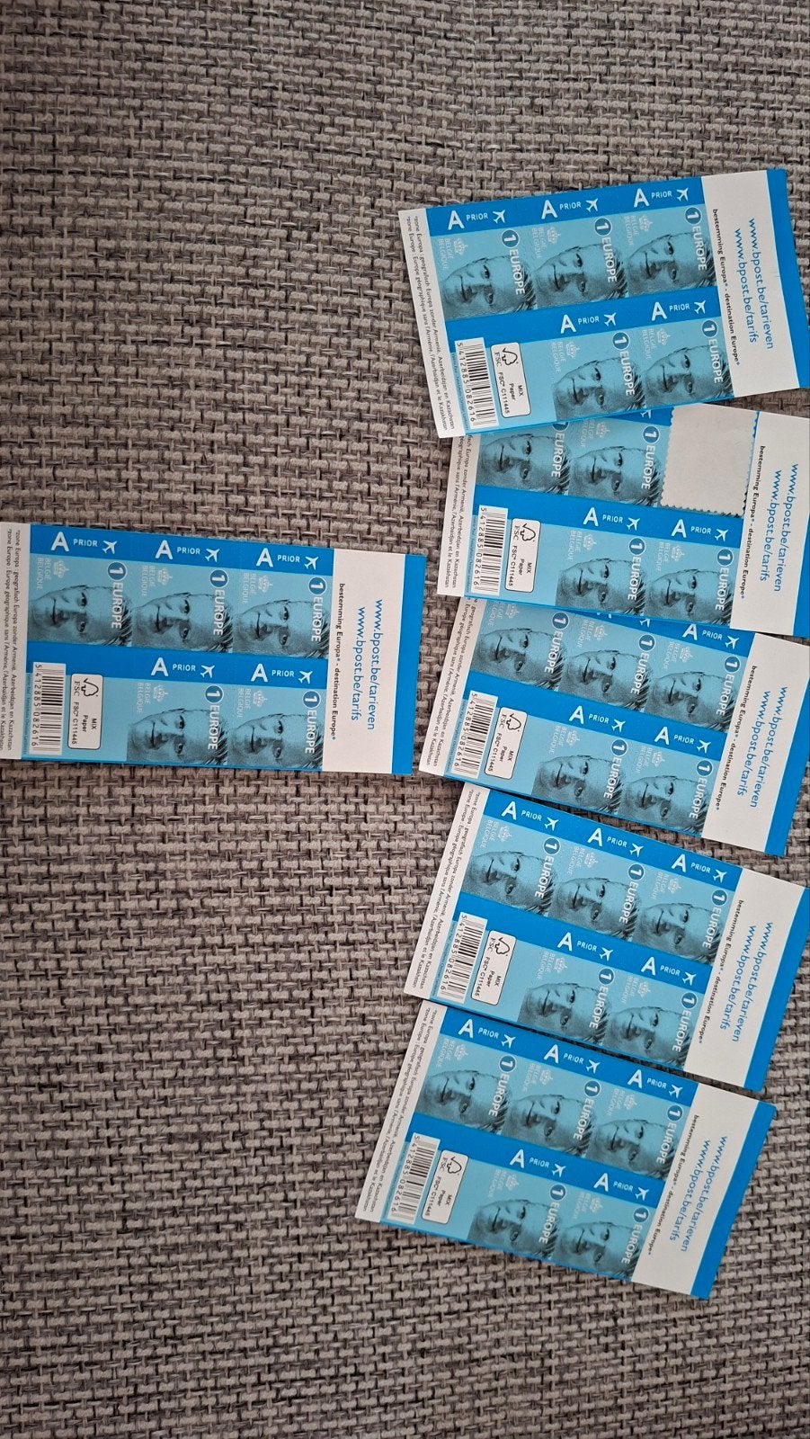 29x prior europe zegels, Ophalen