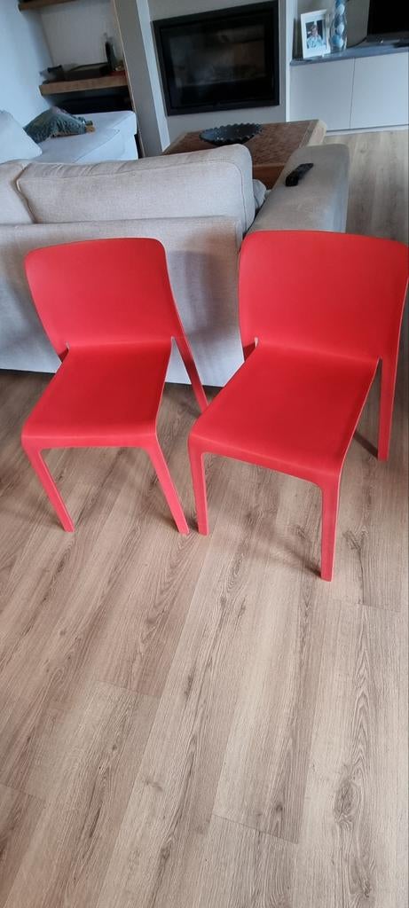 Chaise, Rouge, Enlèvement, Utilisé, Deux