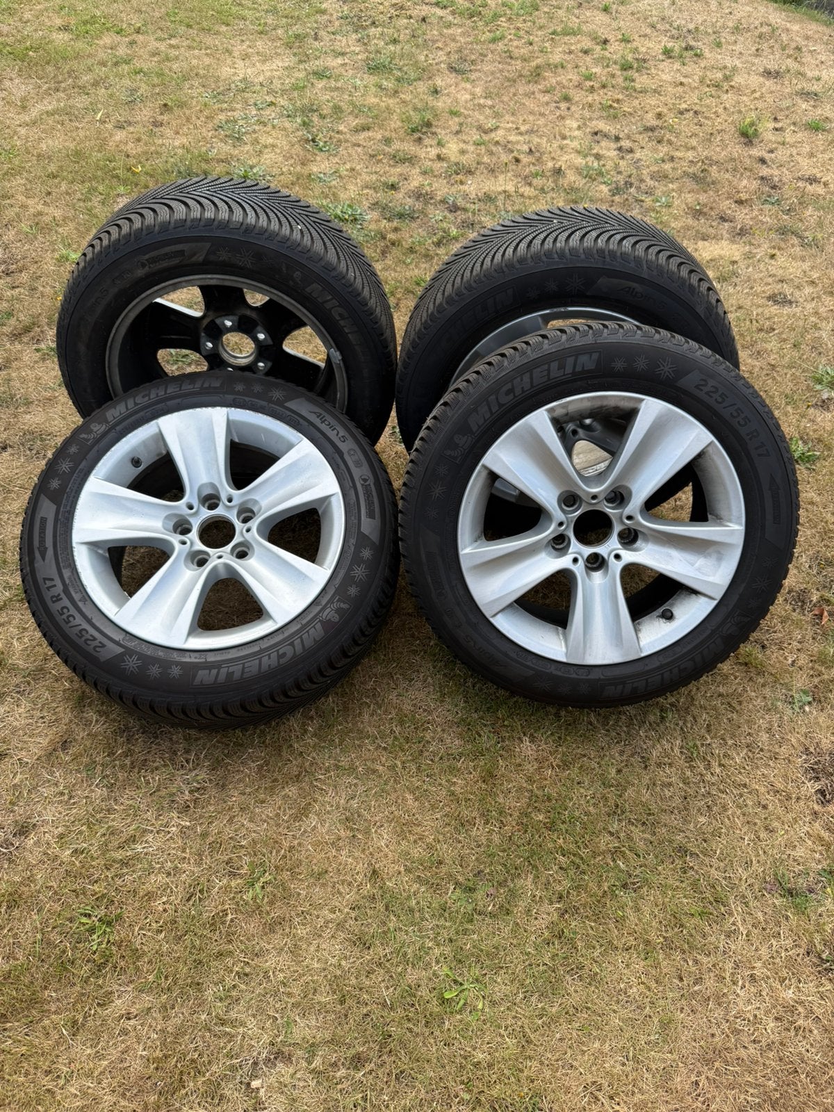 BMW 5 - michelin alpin 5 - winterbanden op velg, Ophalen, Gebruikt, 255 mm, Banden en Velgen