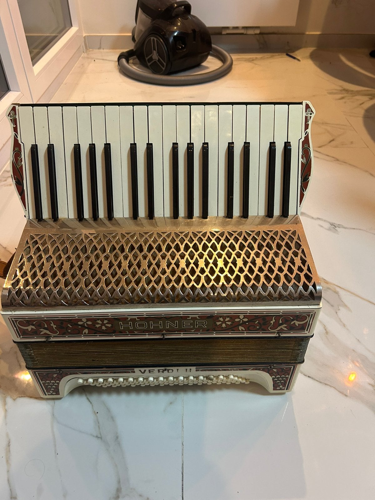 Prachtige vintage Hohner Verdi II accordeon (80 bas), Enlèvement, Utilisé, Hohner
