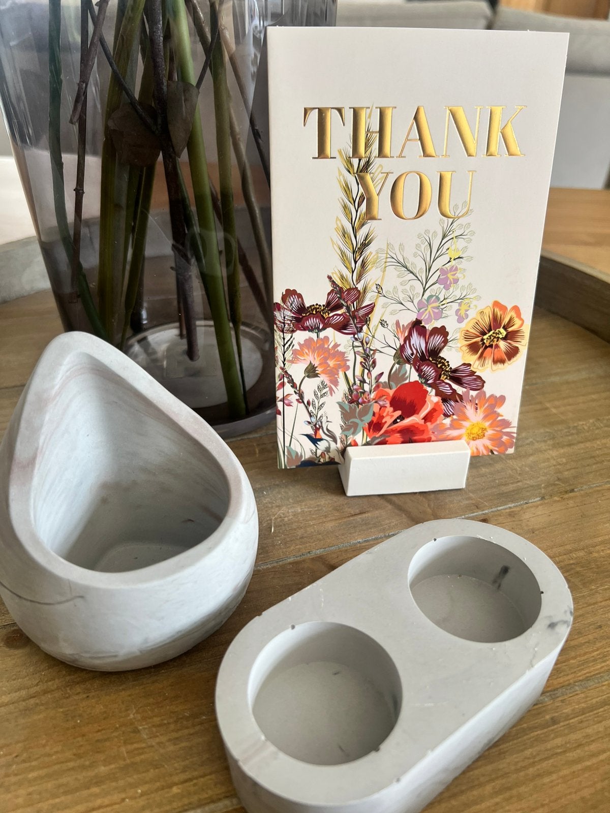 THANK YOU 8: bloempotje en dubbele theelichthouder, Ophalen, Nieuw