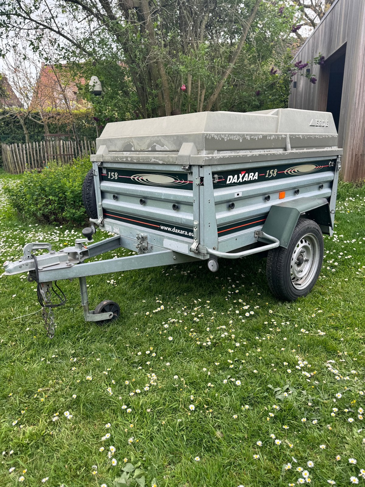 Aanhangwagen te huur – Daxara 158 met deksel (750kg), Auto diversen, Aanhangers en Bagagewagens, Ophalen, Zo goed als nieuw