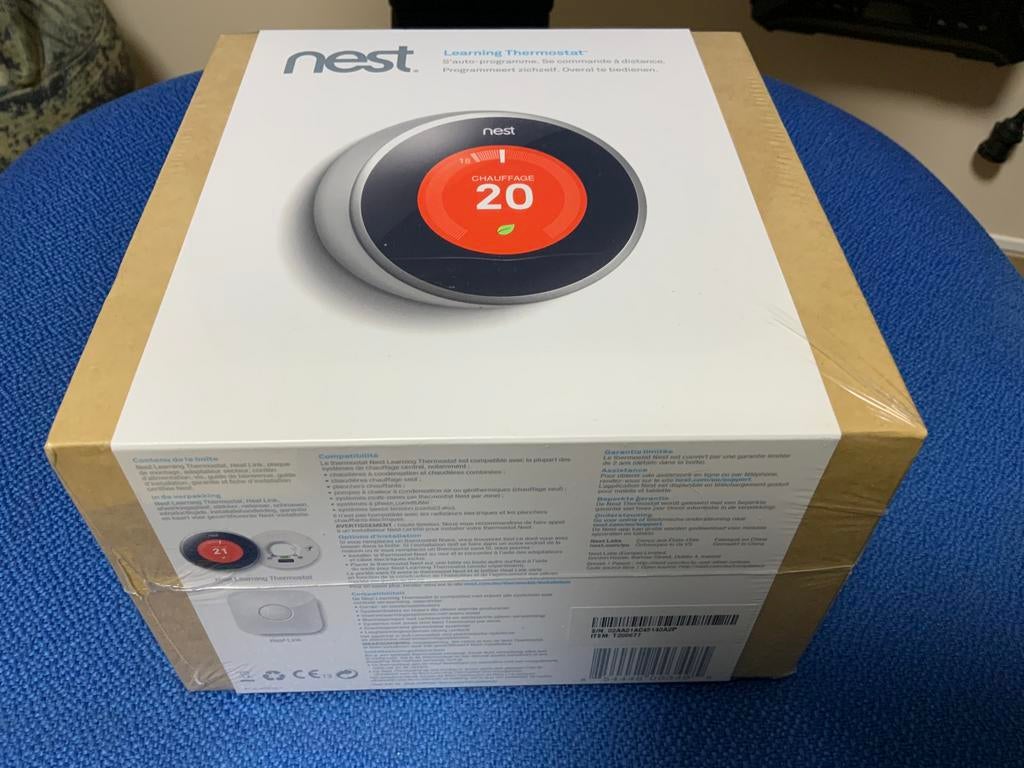 Thermostat Nest version 3 nouveaux, le prix et an  promotion, Enlèvement ou Envoi, Neuf