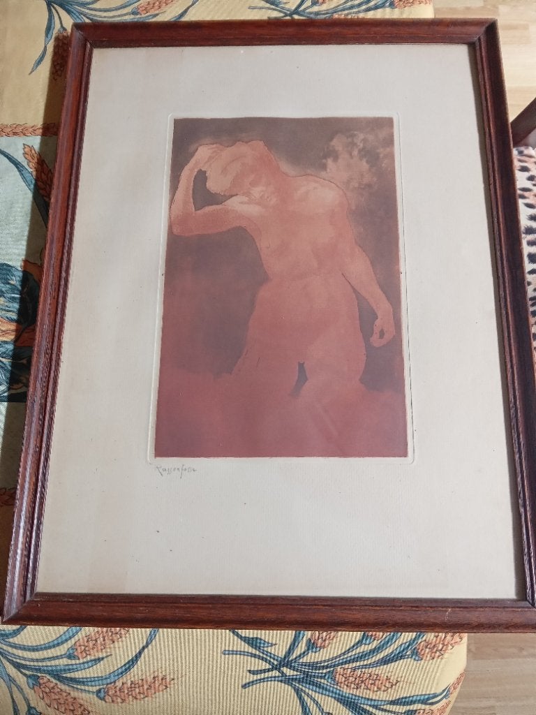 Rassenfosse zachte lak, Antiek en Kunst, Kunst | Tekeningen en Fotografie, Ophalen, Achter glas