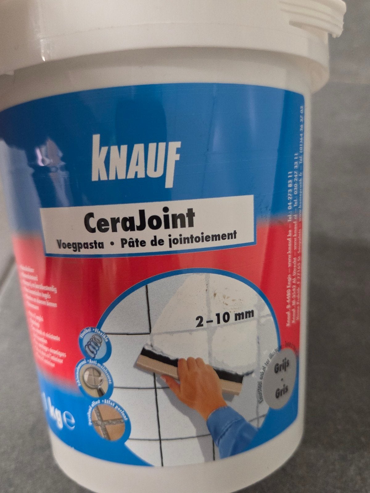 Knauf voegpasta grijs, Doe-het-zelf en Bouw, Verf, Beits en Lak, Ophalen of Verzenden, Grijs