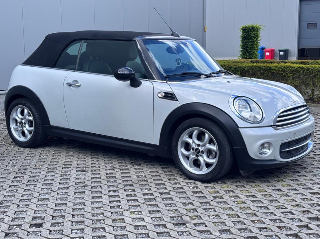 MINI COOPER CABRIO 1.6 D–120.000 KM – NARDO GRIJS – TOPSTAAT, Auto's, Mini, Euro 5, Overige kleuren, Cabriolet, Leder