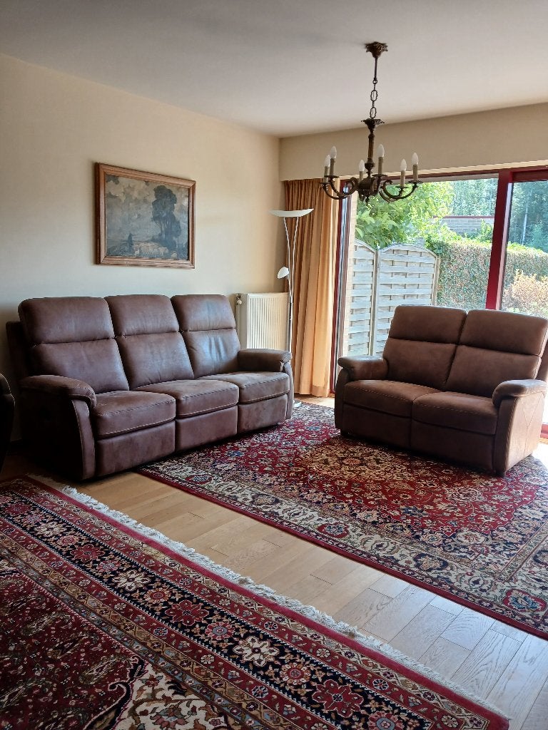 Salon in suède leer, Huis en Inrichting, Ophalen, Gebruikt, Leer, Hedendaags