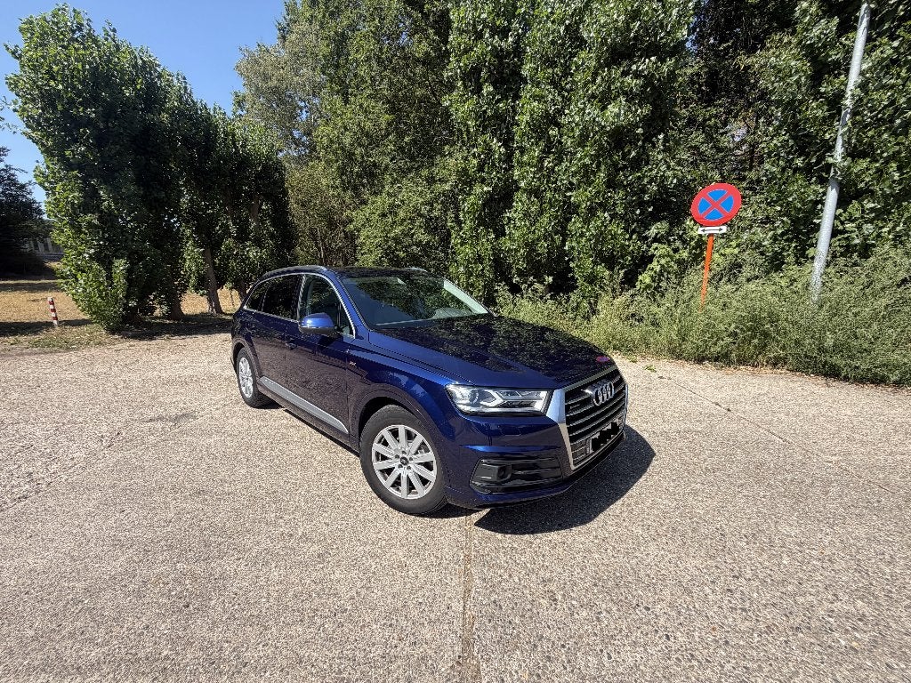 Audi Q7 3.0 TDI quattro tiptronic – S line – Navarrablauw, Autos, Cuir, Achat, Alarme, Entretenue par le concessionnaire