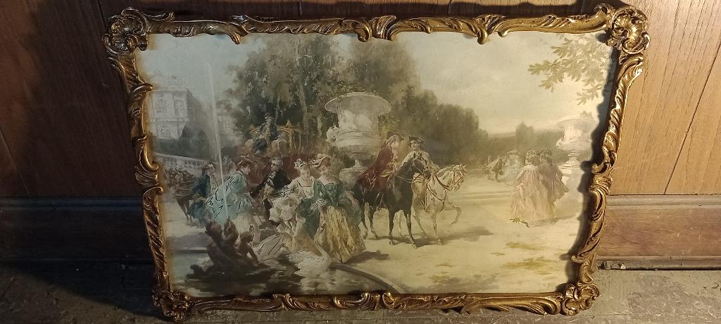 Gravure signée Vicente de Paredes, cadre origine, 55x38,n445, Enlèvement ou Envoi