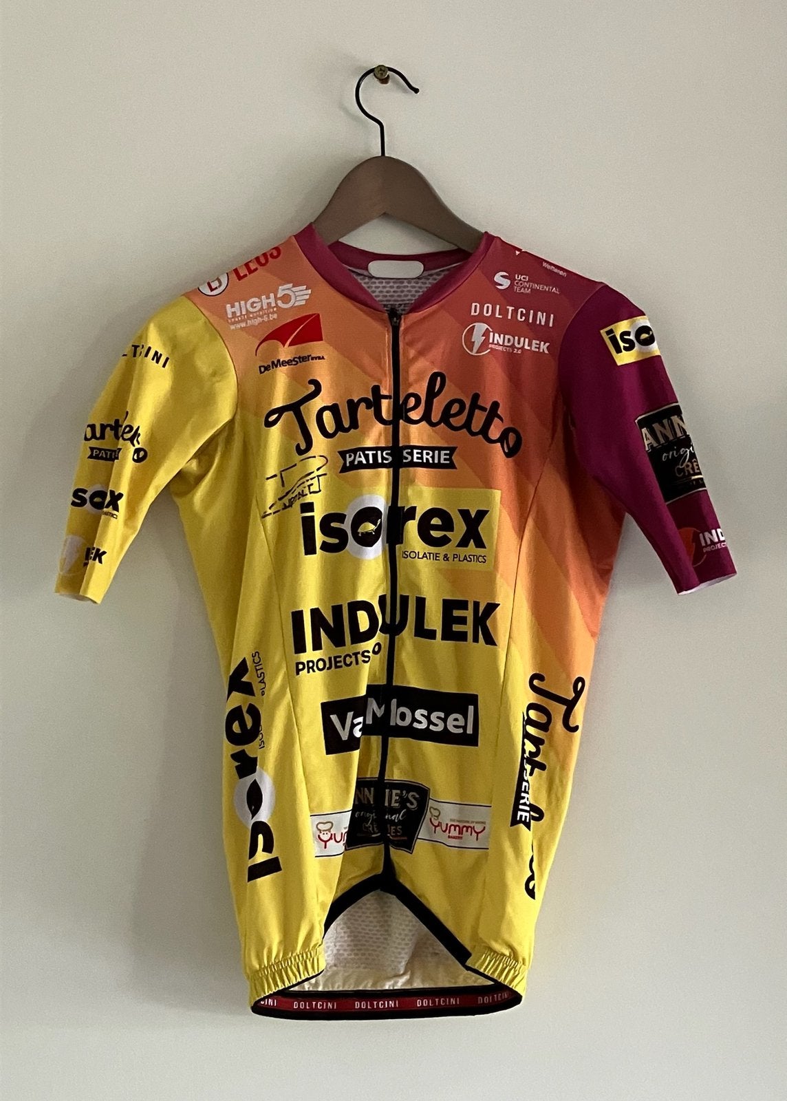 Wielershirt gesigneerd door Timothy Dupont, Fietsen en Brommers, Ophalen of Verzenden, Gebruikt, Bovenkleding, Doltcini