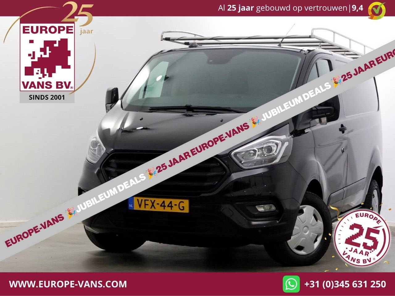 Ford Transit Custom 2.0 TDCI L1H1 Trend Airco/Imperiaal/Crui, Auto's, Zwart, Parkeersensor, Ford, Onderhoudsboekje