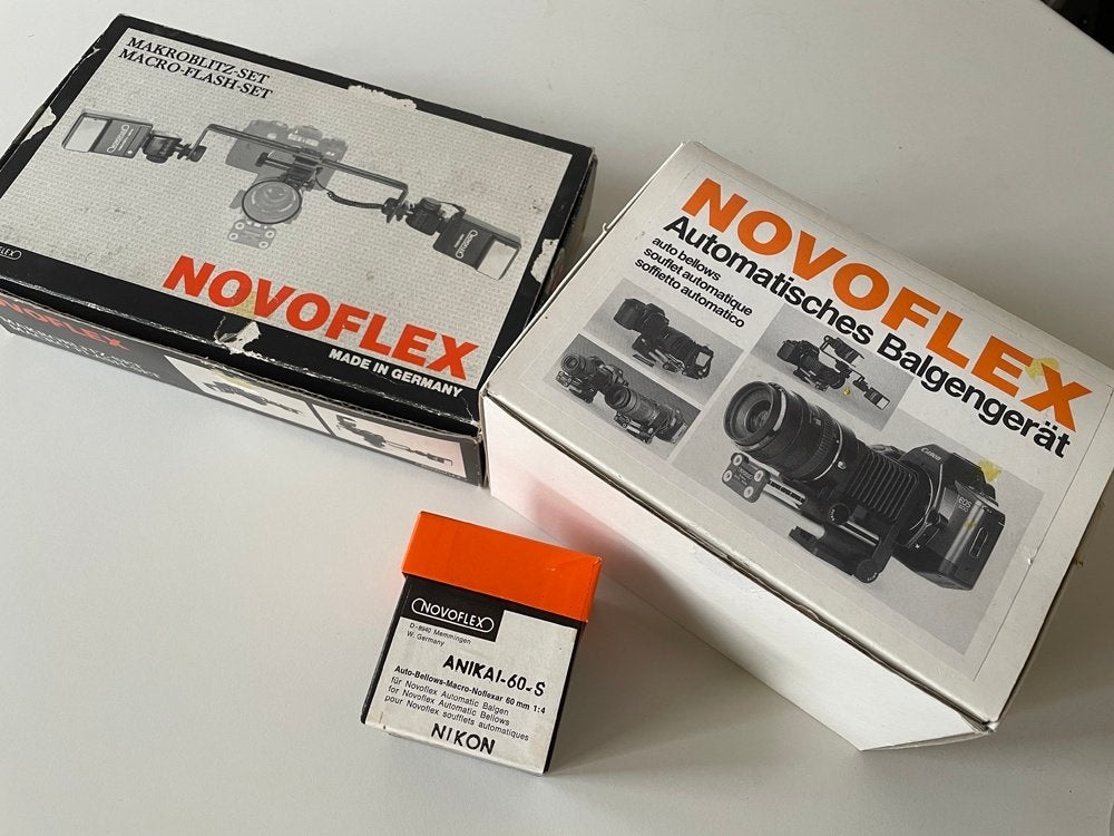 Novoflex macrobalg, diakopier, macroflash systeem, Ophalen, Zo goed als nieuw, Nikon, Macrolens