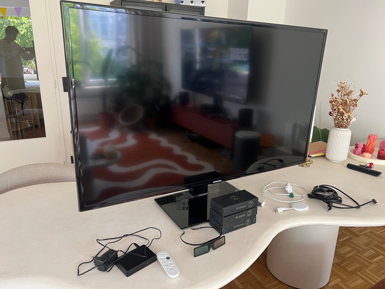 Téléviseur 3D Samsung + chromecast 4K + rétroéclairage, LED, 50 Hz, Comme neuf, Enlèvement