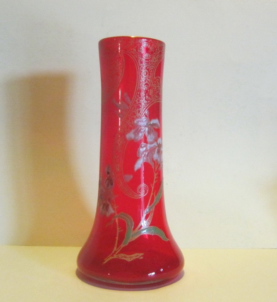 Vase Legras ancien art nouveau avec émail ; vers 1910, Antiquités & Art, Enlèvement ou Envoi