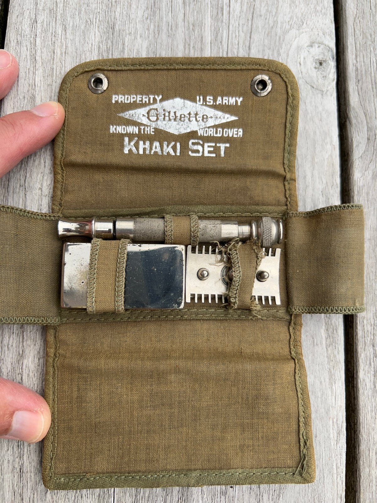 US WW2 Gilette Khaki scheerset, Ophalen of Verzenden