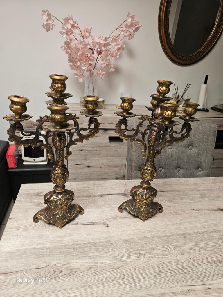Twee mooie bronze kandelaar, Antiek en Kunst, Ophalen
