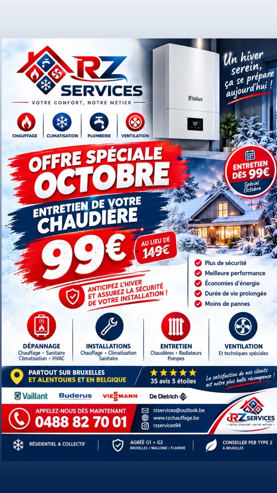 Chauffagiste agréé, Entretien, dépannage chaudière