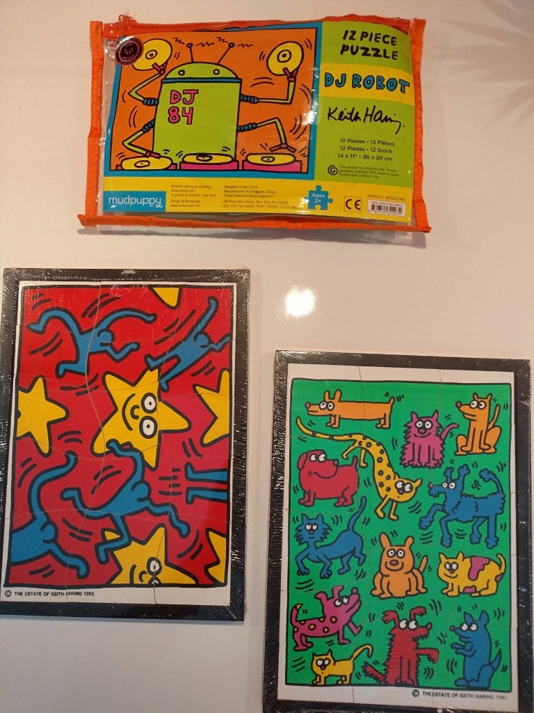 Puzzles Keith Haring pour enfants (de grandes pièces !), Enlèvement ou Envoi, 10 à 50 pièces, Neuf, En bois