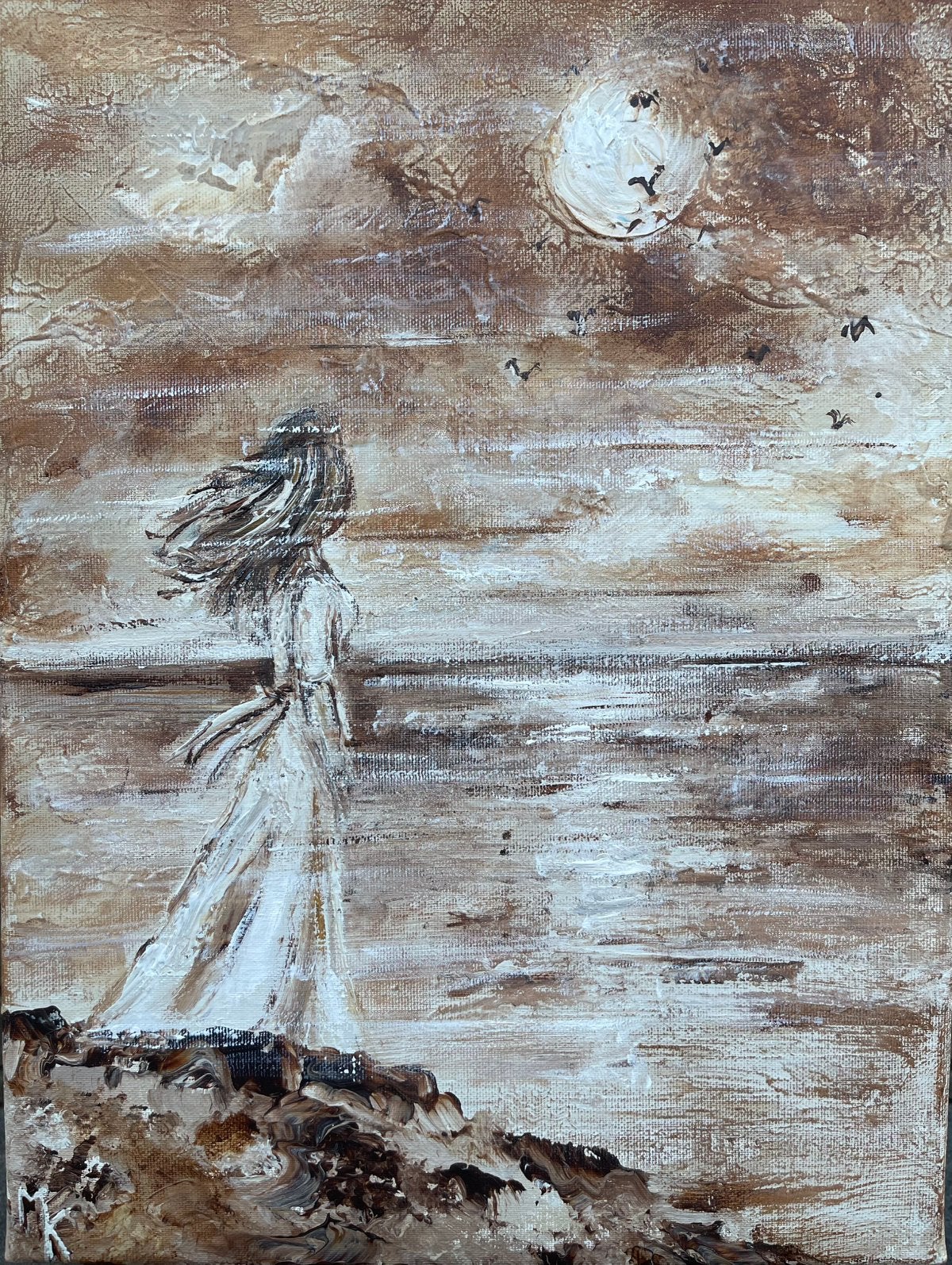 Sfeervol schilderij door Mk Art, Antiek en Kunst, Kunst | Schilderijen | Modern, Ophalen of Verzenden
