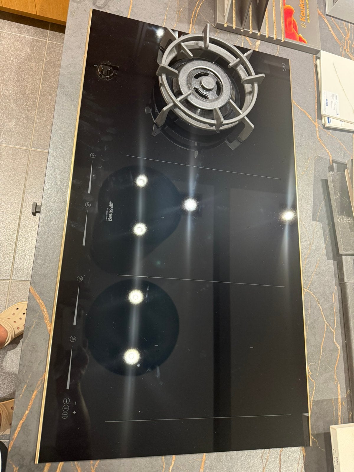 Smeg Inbouw Kookplaat Gas en Inductie - Nieuw, Elektronische apparatuur, Kookplaten, Ophalen, Nieuw, 4 kookzones, Inbouw
