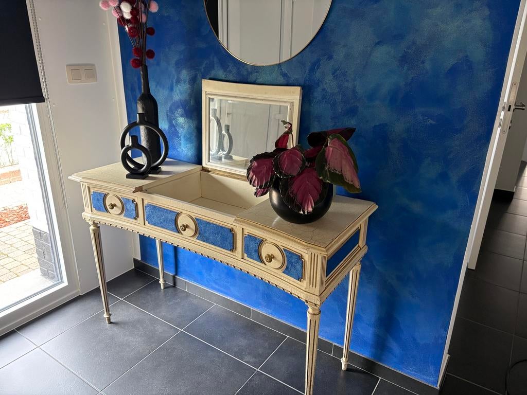 Antieke  make-up tafel, Maison & Meubles, Tables | Dessertes, Antiek, 100 à 150 cm, 25 à 50 cm, Enlèvement