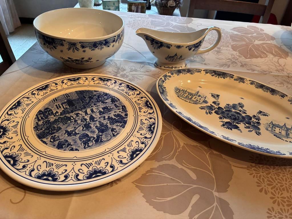 Delftsblauw regina slakom, schotel, taart, saus, Ophalen