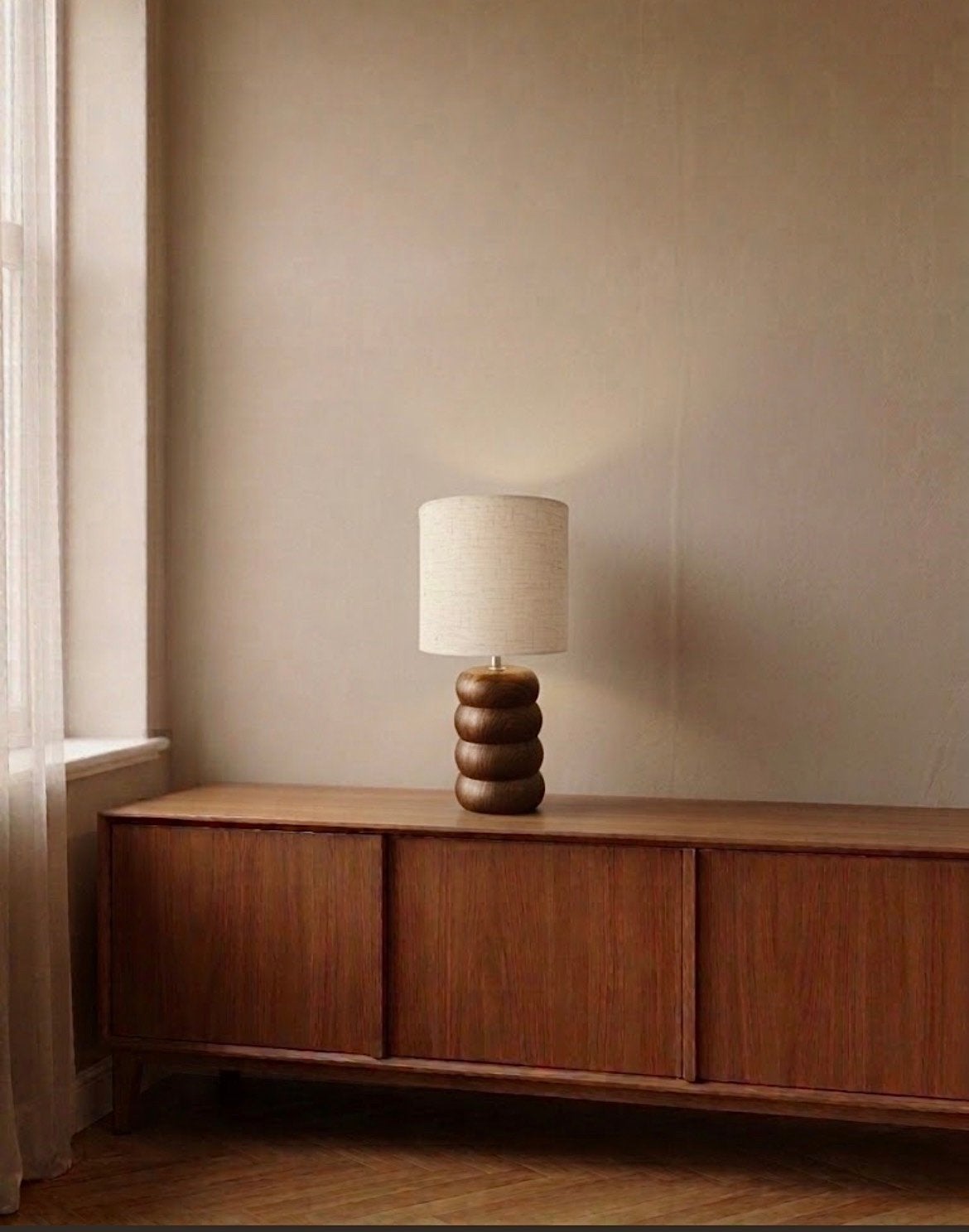 Belle lampe de table/lampe de bureau/veilleuse unique, Beige, Enlèvement ou Envoi, Lampe de bureau, Comme neuf