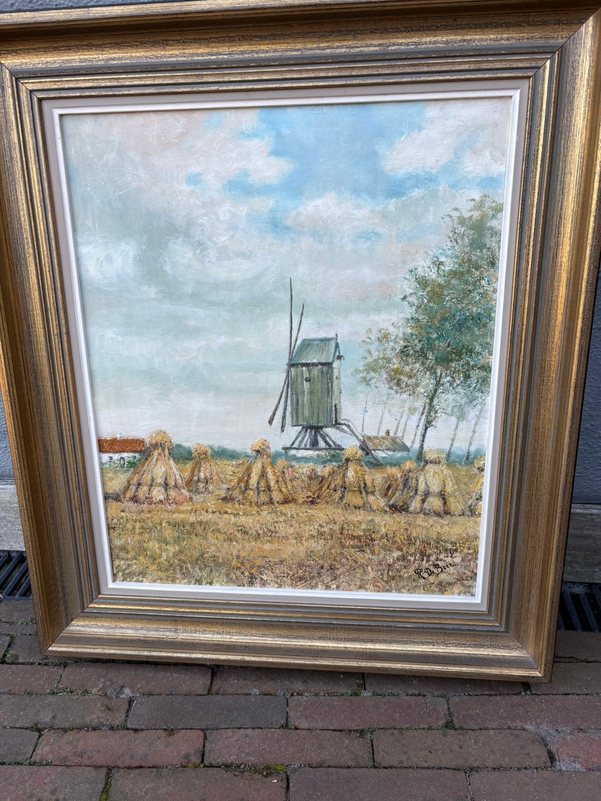 Schilderij molen, Ophalen, Doek