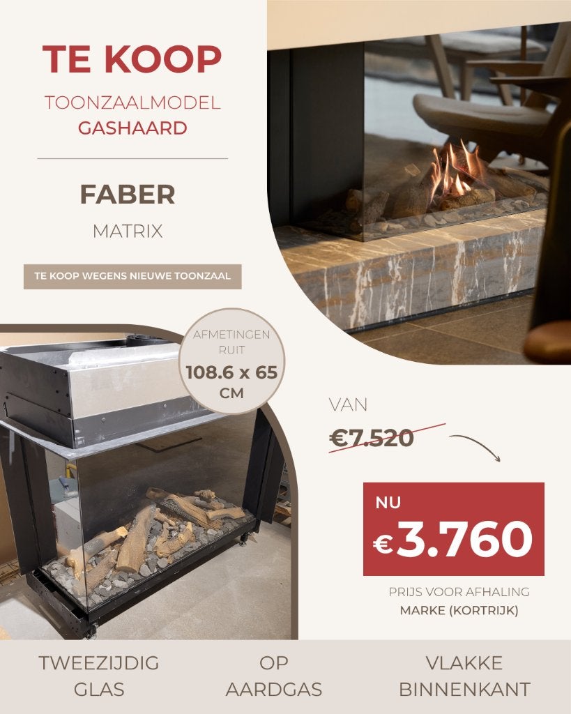 Toonzaalmodel gashaard Faber Matrix, Huis en Inrichting, Ophalen, Gebruikt, Inbouwhaard, Gashaard
