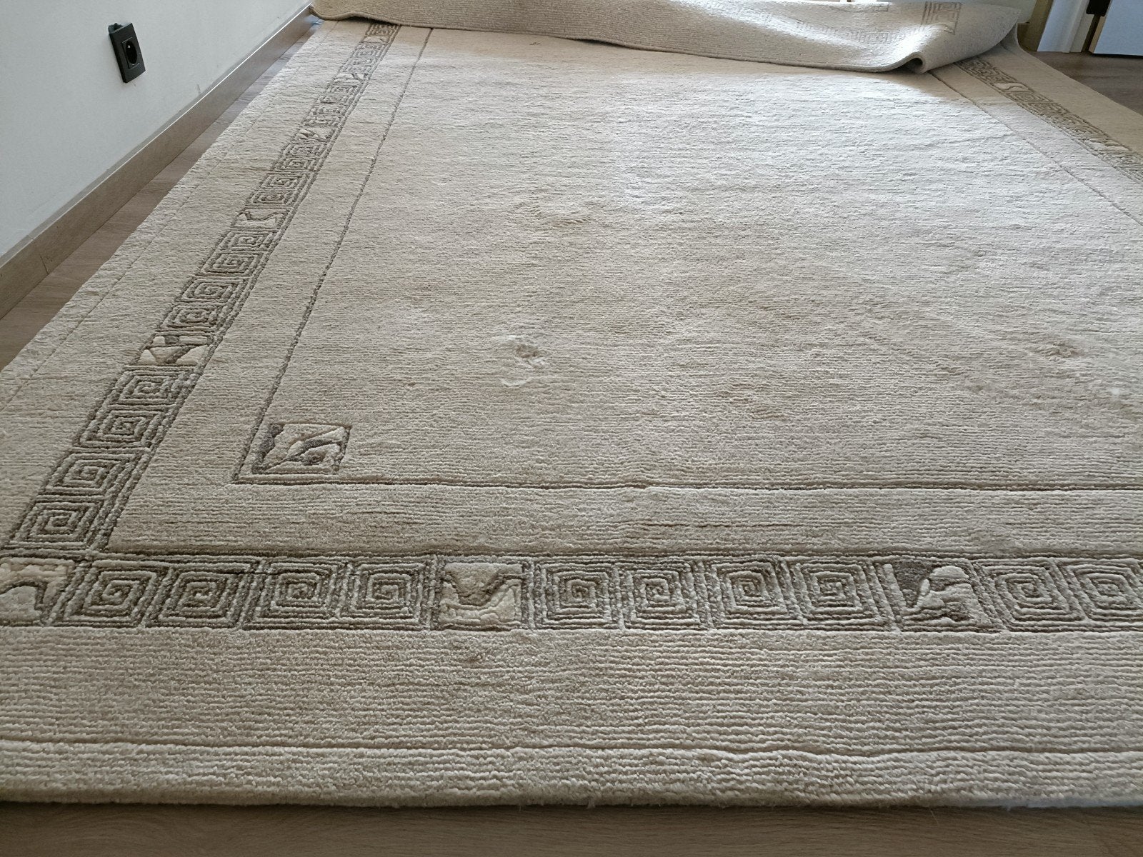 handgemaakt vloerkleed nepal 213x304cm, Huis en Inrichting, Stoffering | Vloerbedekking, Ophalen, Beige, Tapijt