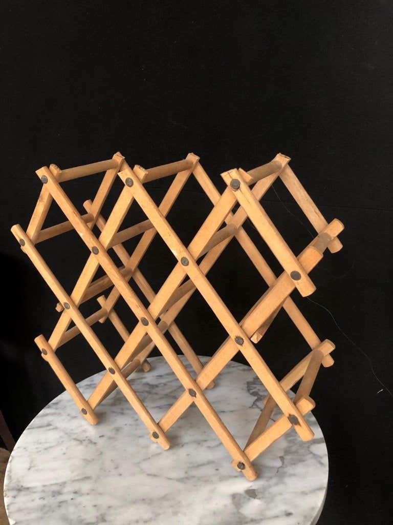 wijnrek hout en metaal, Enlèvement, Bois, 5 – 50, 5 à 15 bouteilles