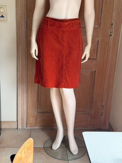 Nieuwe roestkleurige fluwelen rok La Gaviotta - maat 42, Kleding | Dames, Bruin, Maat 42/44 (L), Nieuw, Ophalen of Verzenden