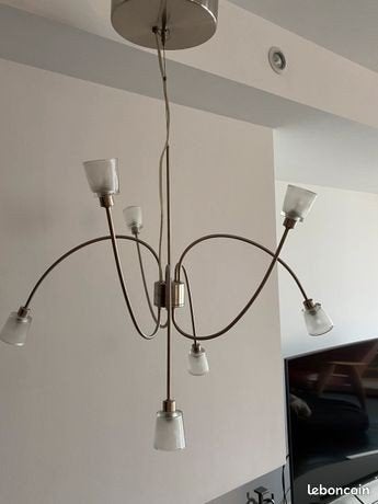 Ikea Kryssbo kroonluchter, Ophalen, Glas, G4