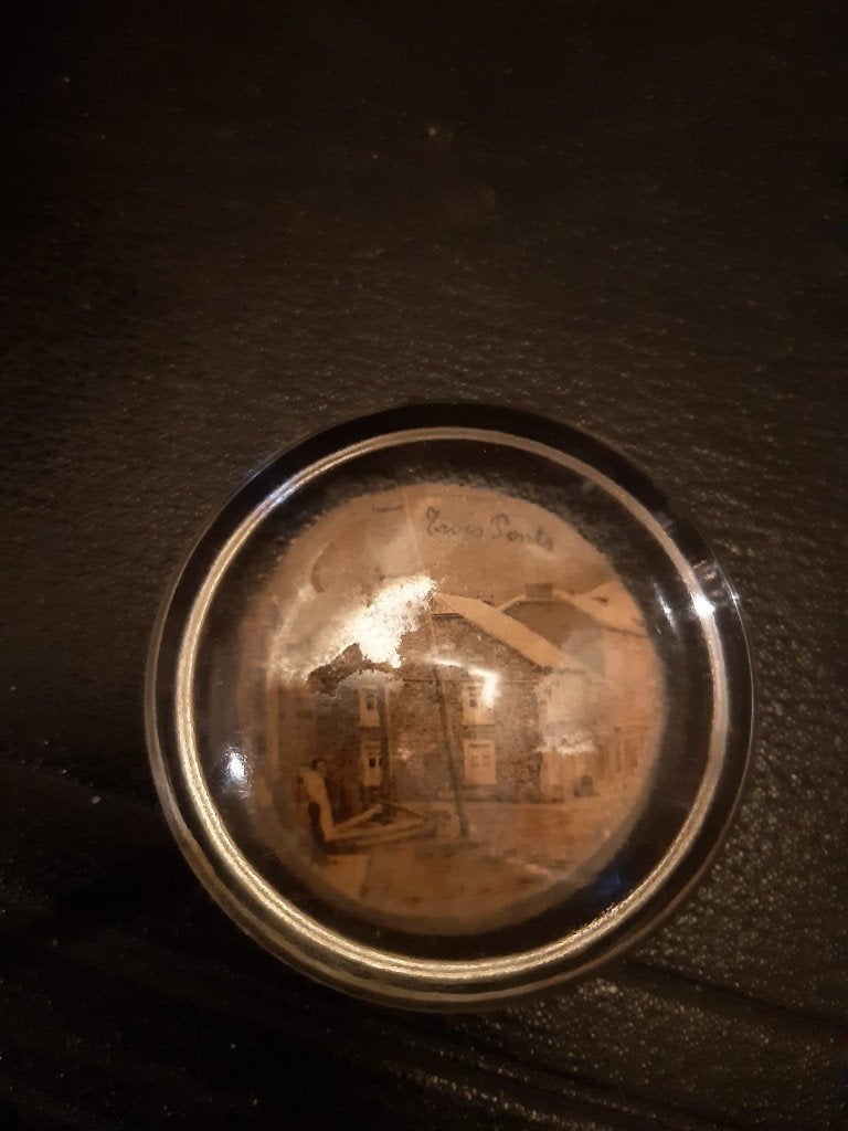 Ancien presse-papier avec photo de Trois-ponts - verre, Enlèvement ou Envoi