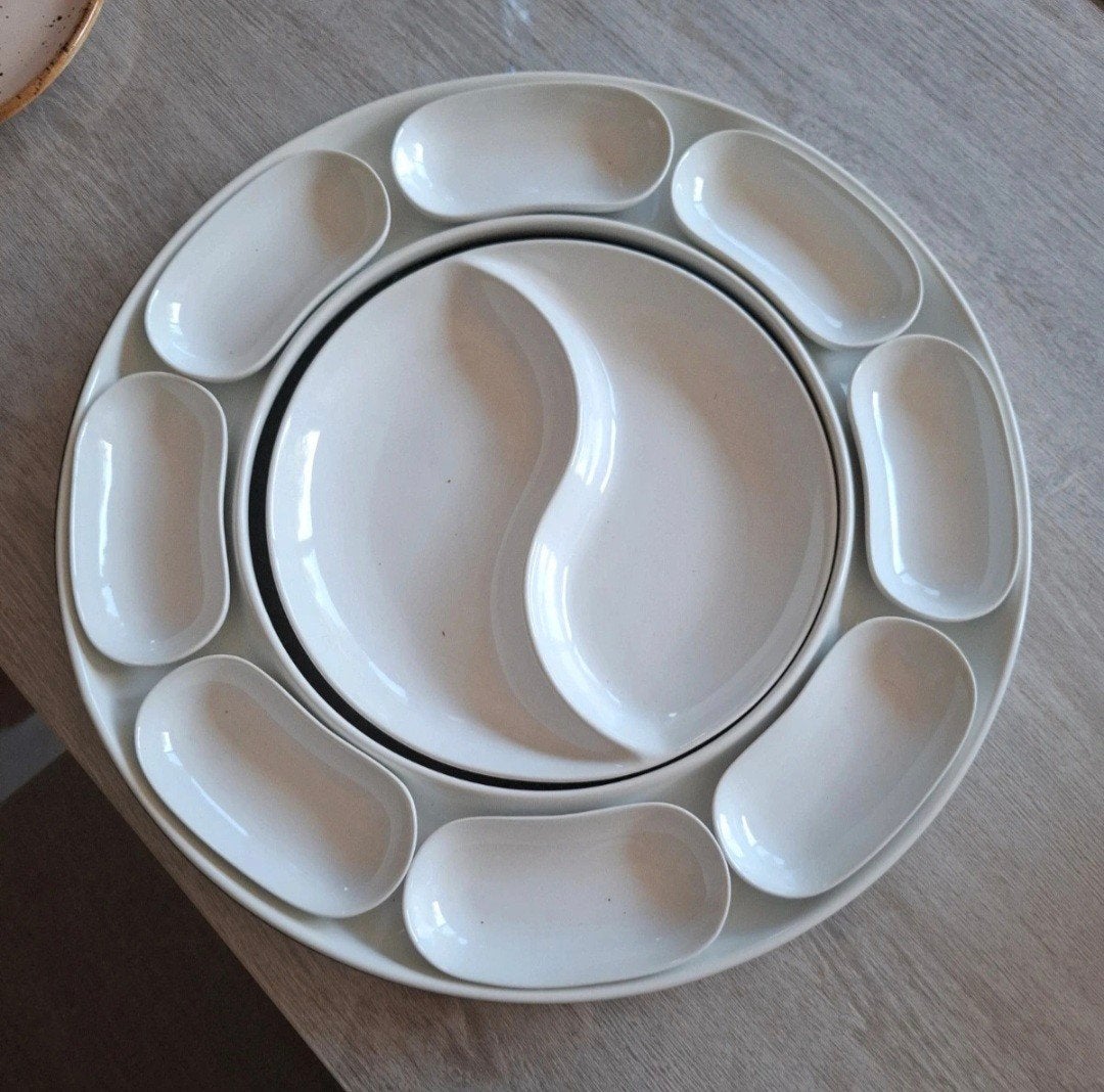 plateau de tapas haute cuisine, Maison & Meubles, Enlèvement ou Envoi, Rond, Comme neuf, Porcelaine ou Céramique