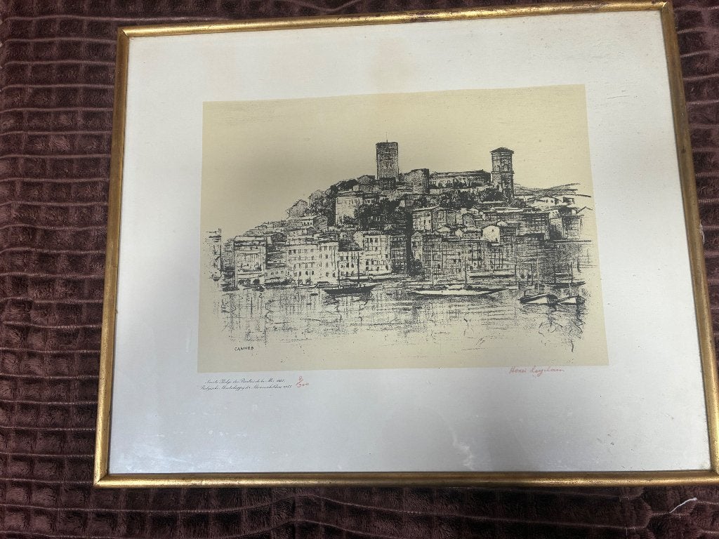 Lithographie originale Henri Logelain 1955, Antiquités & Art, 1950 - 1999, Paysage, 48 cm, Enlèvement