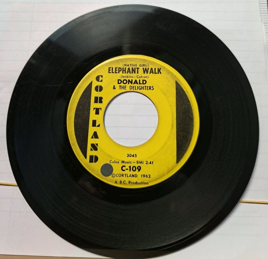 Popcorn Groove/Donald & The Delighters - Elephant Walk, Cd's en Dvd's, Vinyl | Jazz en Blues, Gebruikt, 7 inch, Blues, Overige typen