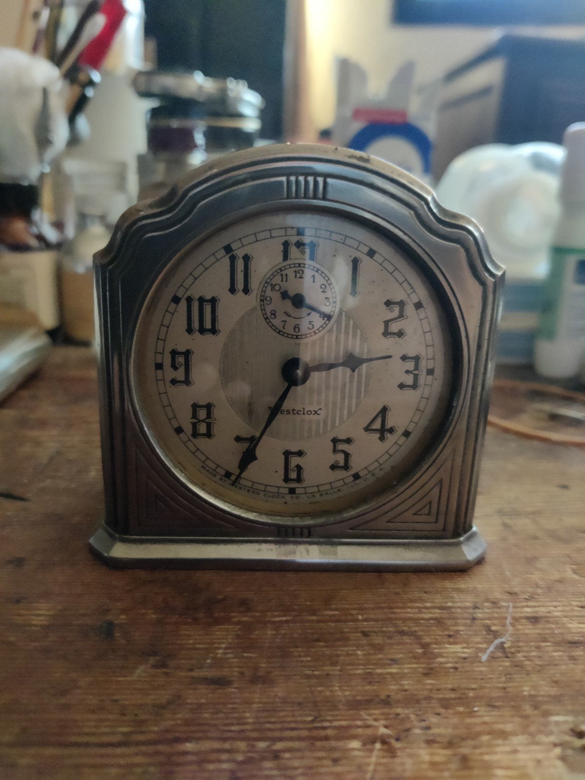 L'horloge Westerlock fonctionne parfaitement. USA, Electroménager, Réveils, Envoi, Comme neuf, Analogique