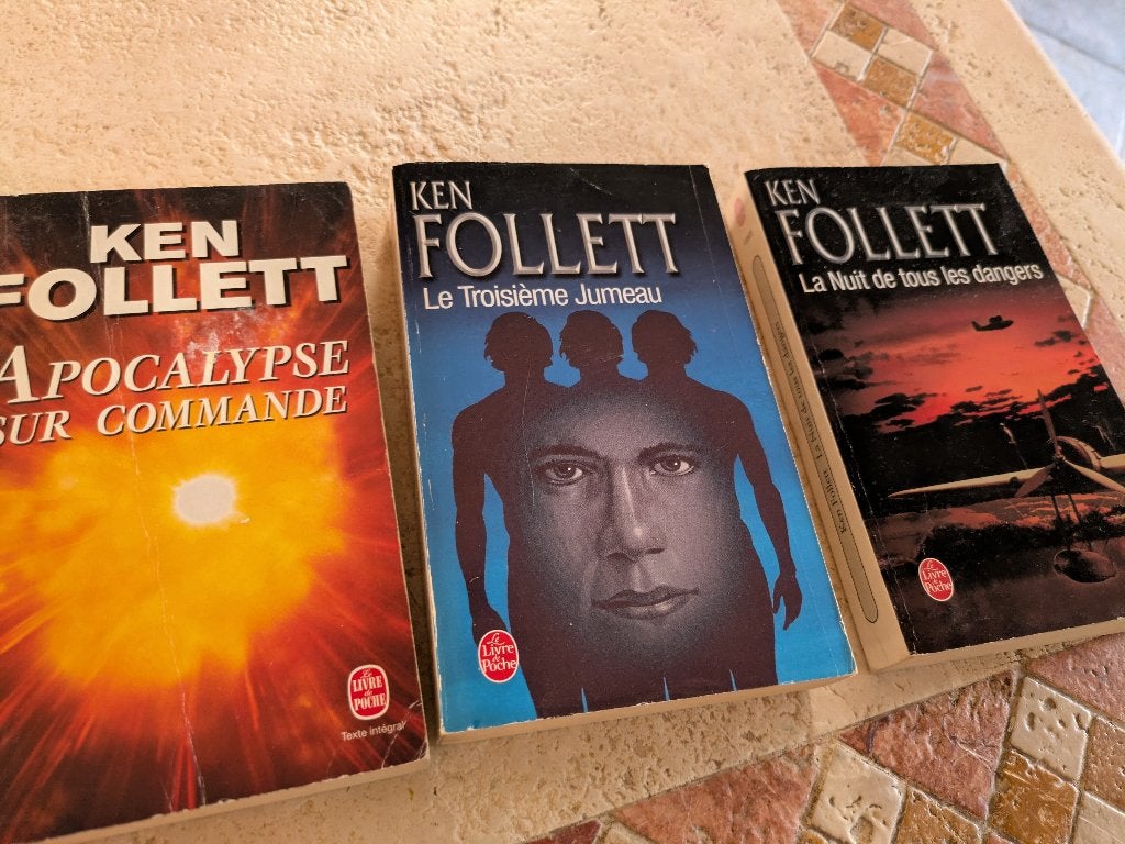 3 romans de Ken Follett (livres de poche) pour 1,5€., Livres, Ken Follett., Utilisé, Amérique, Envoi
