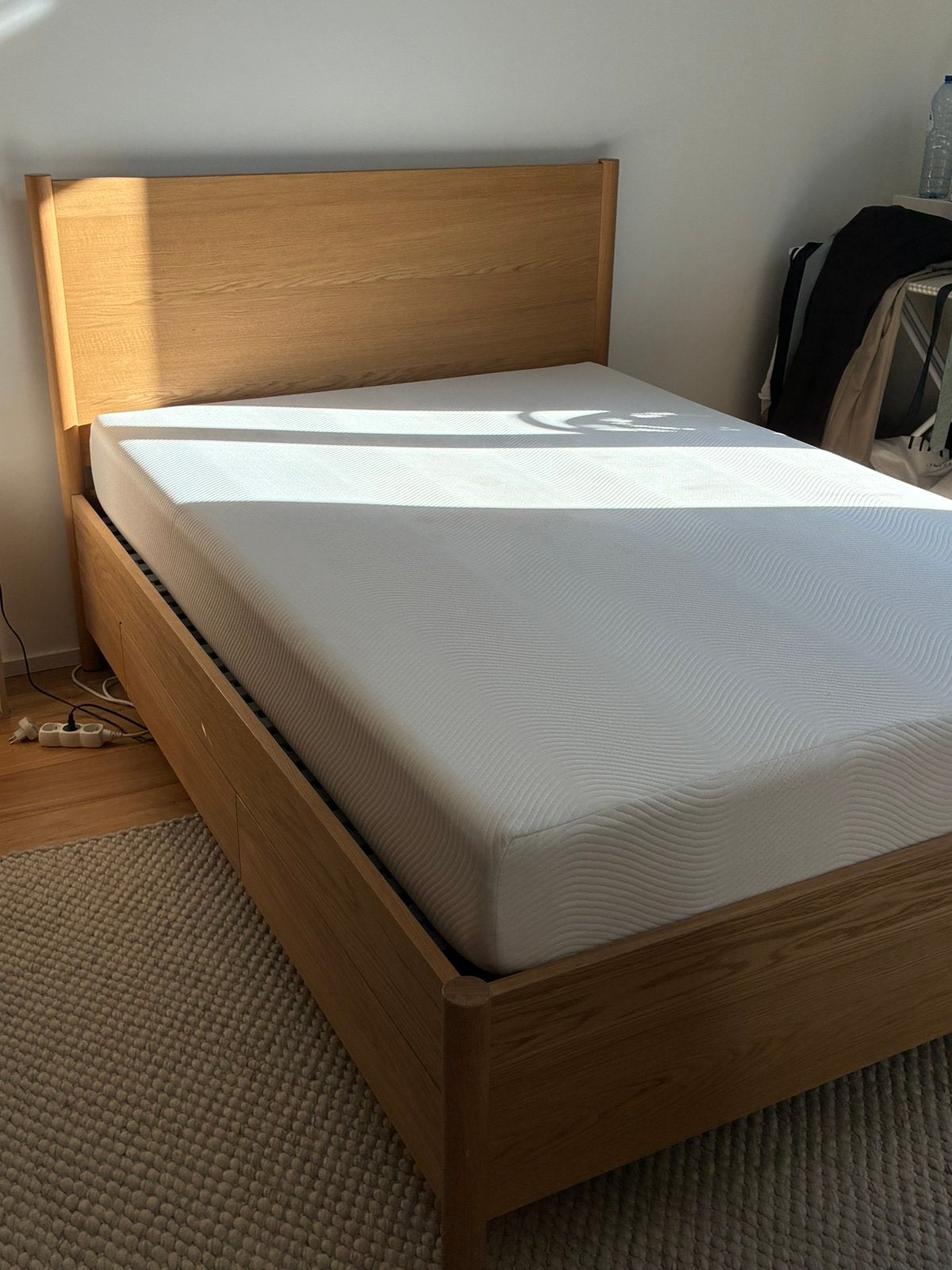 Lit (cadre de lit, sommiers, matelas), Maison & Meubles, Brun, Enlèvement, Bois, Deux personnes
