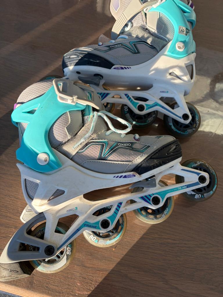 Inline skeelers Decathlon 35-38, Sport en Fitness, Skeelers, Ophalen, Gebruikt, Kinderen, Inline skates 4 wielen