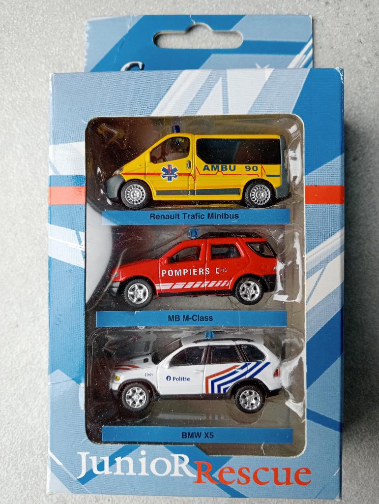Set van 03 Belgische „Junior Rescue” voertuigen (Cararama), Hobby en Vrije tijd, Modelauto's | Overige schalen, Nieuw, Auto, Verzenden