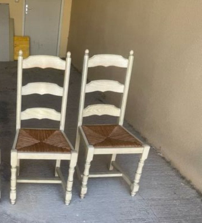 superbe chaises campagnarde en chêne massif blanche, Enlèvement