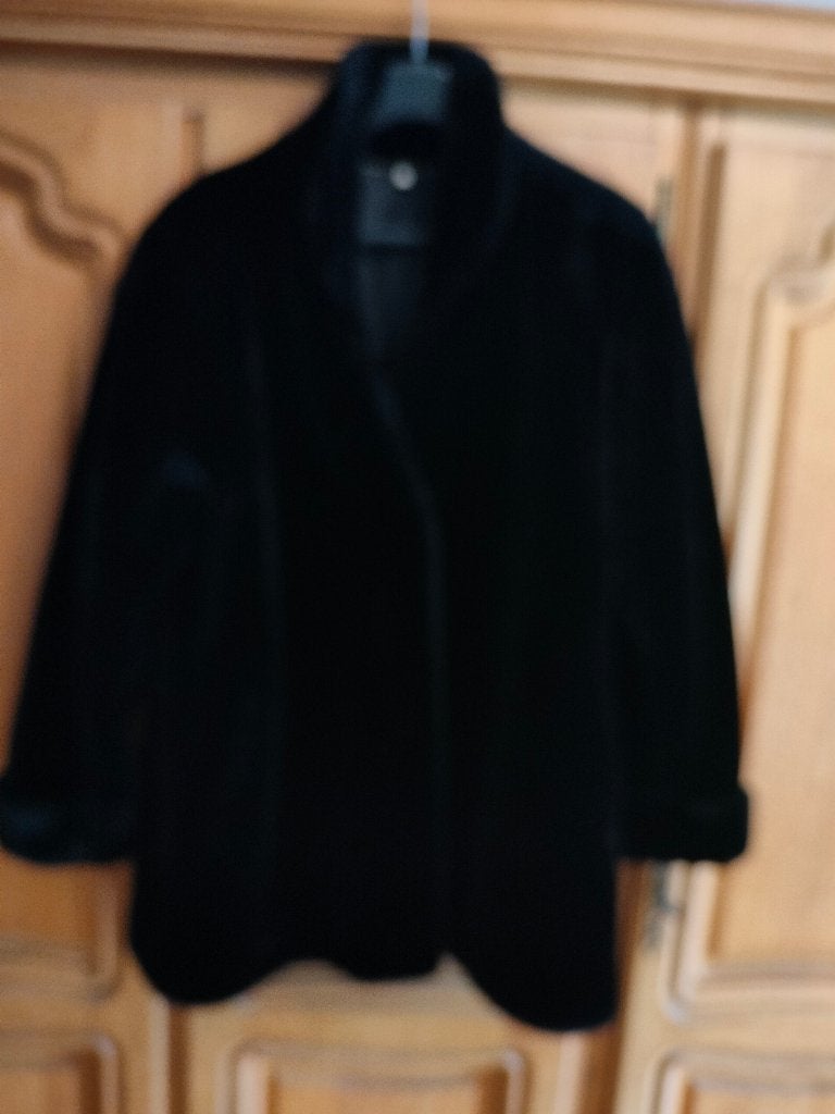 Teddy jas, Kleding | Dames, Zwart, Maat 46/48 (XL) of groter, Zo goed als nieuw, Ophalen